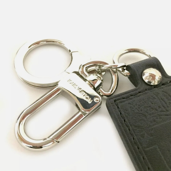 LOUIS VUITTON PORT CLES BLACK LEATHER KEY RING HOLDER CHARM/F0539 (NWT). - Picture 4 of 16